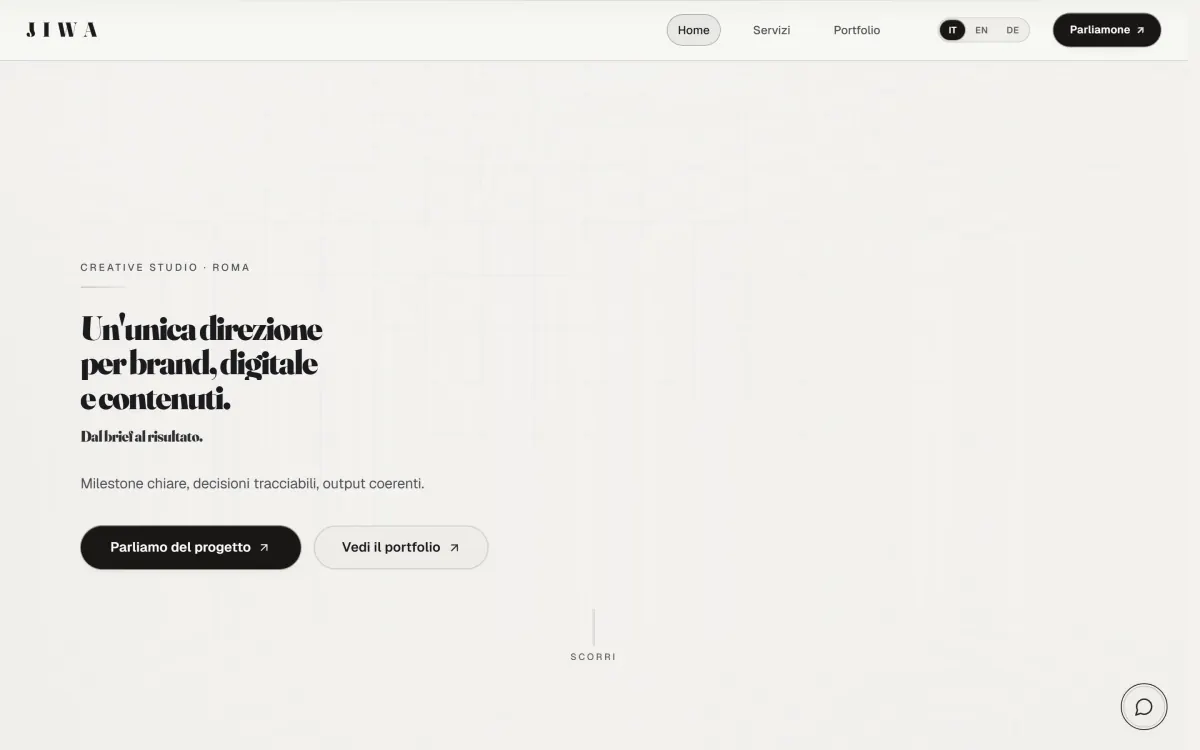 Anteprima del sito Jiwa Creative Studio