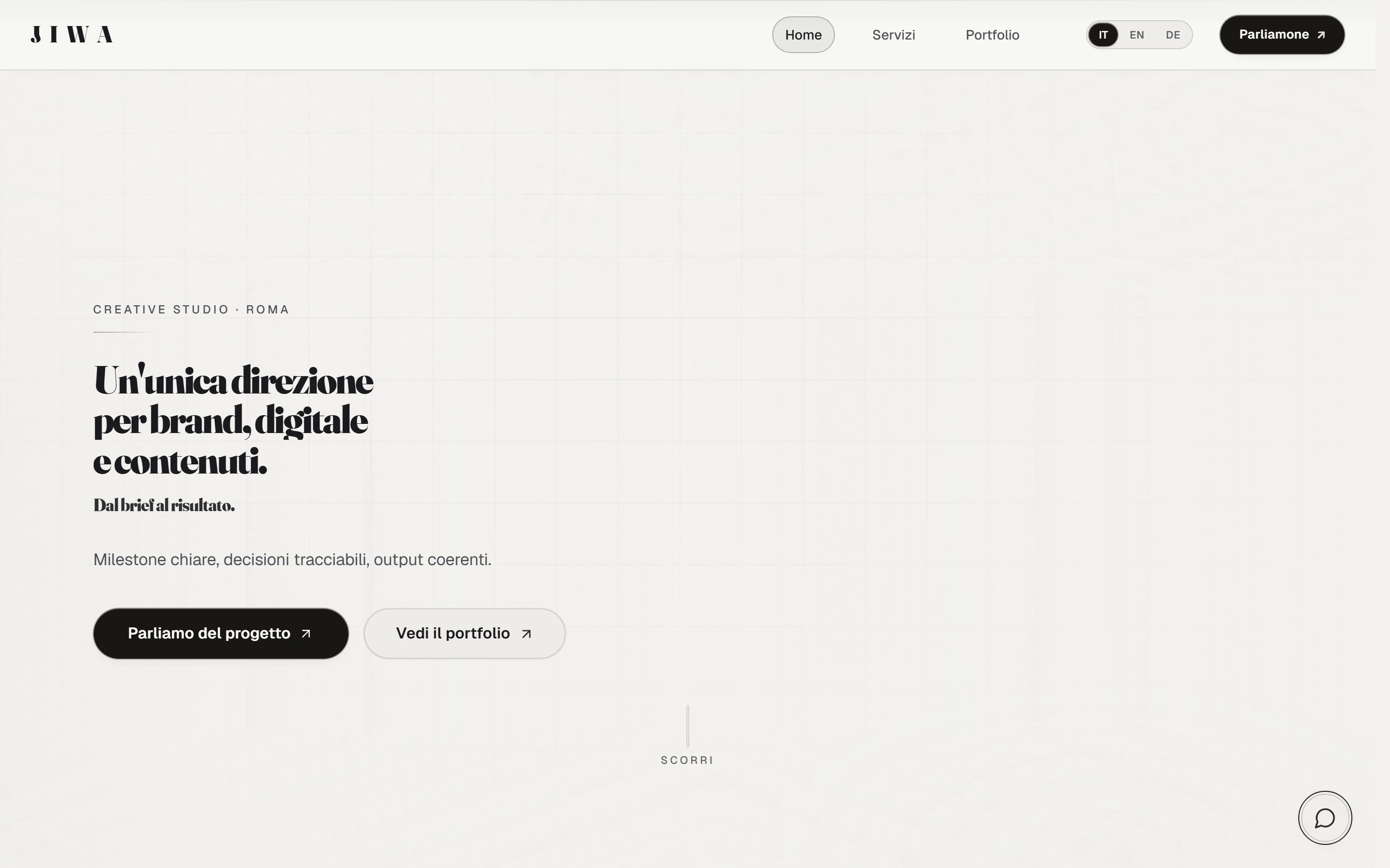 Anteprima del sito Jiwa Creative Studio