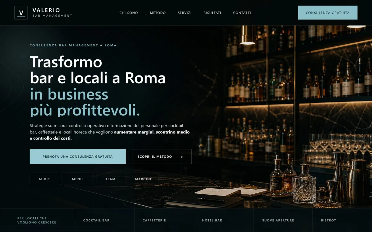 Anteprima del sito Valerio Bar Management
