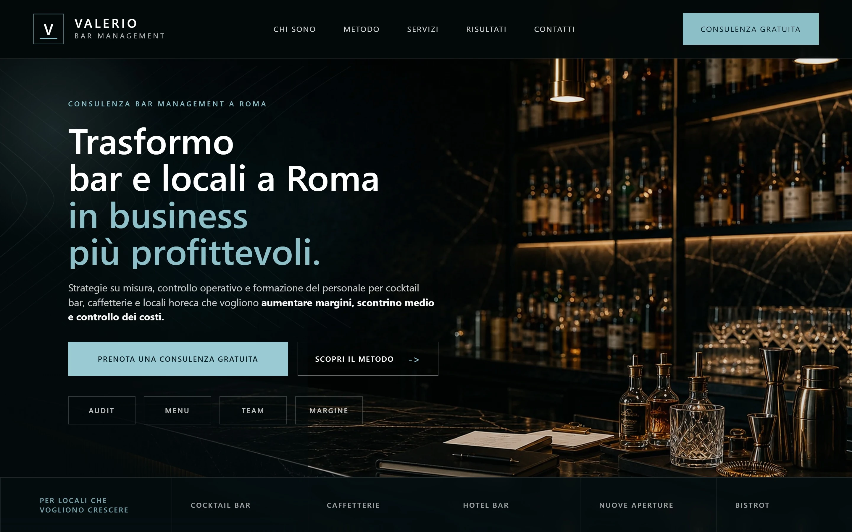 Anteprima del sito Valerio Bar Management